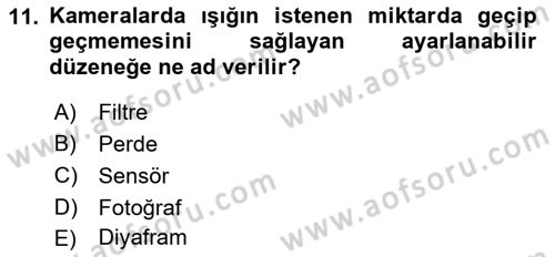 Fotogrametri Dersi Ara Sınavı Deneme Sınav Soruları 11. Soru