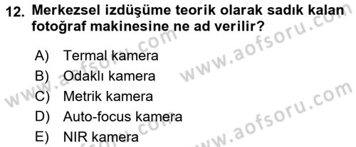 Fotogrametri Dersi Ara Sınavı Deneme Sınav Soruları 12. Soru