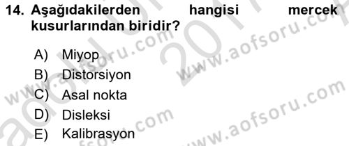 Fotogrametri Dersi Ara Sınavı Deneme Sınav Soruları 14. Soru