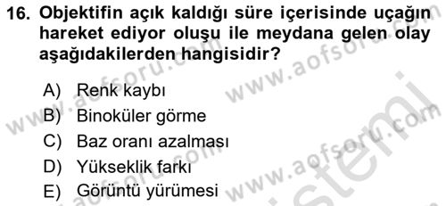 Fotogrametri Dersi Ara Sınavı Deneme Sınav Soruları 16. Soru