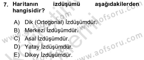Fotogrametri Dersi Ara Sınavı Deneme Sınav Soruları 7. Soru