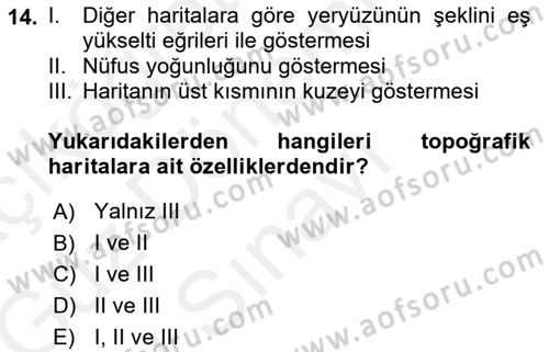 Fotogrametri Dersi 2017 - 2018 Yılı (Final) Dönem Sonu Sınav Soruları 14. Soru