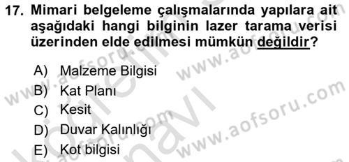 Fotogrametri Dersi 2018 - 2019 Yılı 3 Ders Sınav Soruları 17. Soru