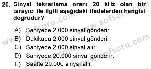 Fotogrametri Dersi 2018 - 2019 Yılı 3 Ders Sınav Soruları 20. Soru