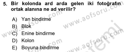 Fotogrametri Dersi 2018 - 2019 Yılı 3 Ders Sınav Soruları 5. Soru