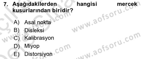 Fotogrametri Dersi 2018 - 2019 Yılı 3 Ders Sınav Soruları 7. Soru