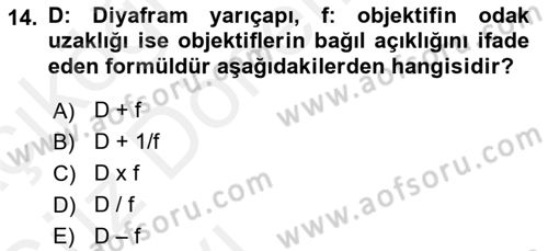 Fotogrametri Dersi 2018 - 2019 Yılı (Vize) Ara Sınav Soruları 14. Soru