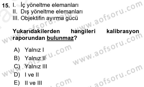 Fotogrametri Dersi 2018 - 2019 Yılı (Vize) Ara Sınav Soruları 15. Soru