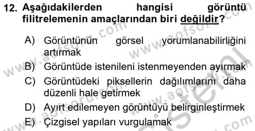 Fotogrametri Dersi 2018 - 2019 Yılı Yaz Okulu Sınav Soruları 12. Soru