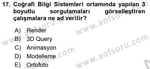 Fotogrametri Dersi 2018 - 2019 Yılı Yaz Okulu Sınav Soruları 17. Soru