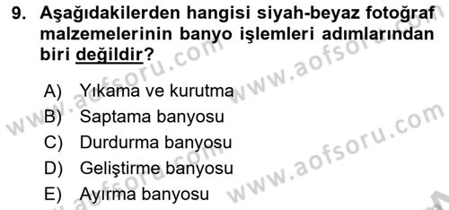 Fotogrametri Dersi 2018 - 2019 Yılı Yaz Okulu Sınav Soruları 9. Soru