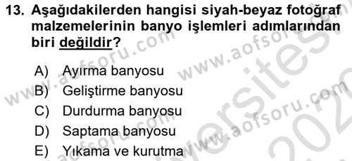 Fotogrametri Dersi Ara Sınavı Deneme Sınav Soruları 13. Soru