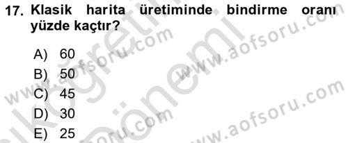 Fotogrametri Dersi Ara Sınavı Deneme Sınav Soruları 17. Soru