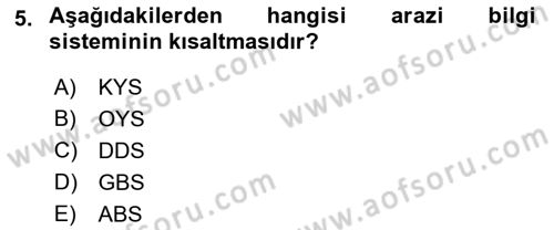 Fotogrametri Dersi Ara Sınavı Deneme Sınav Soruları 5. Soru