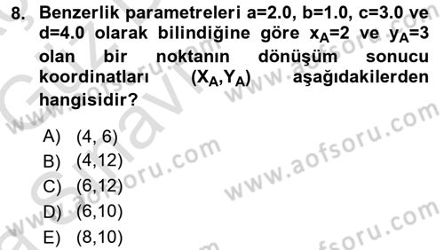 Fotogrametri Dersi Ara Sınavı Deneme Sınav Soruları 8. Soru