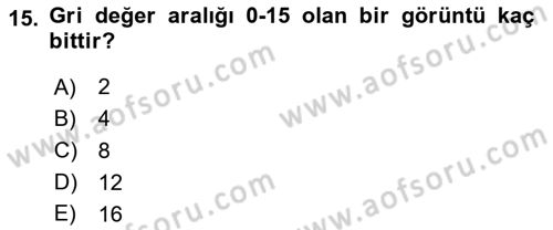 Fotogrametri Dersi 2020 - 2021 Yılı Yaz Okulu Sınav Soruları 15. Soru