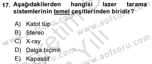 Fotogrametri Dersi 2020 - 2021 Yılı Yaz Okulu Sınav Soruları 17. Soru