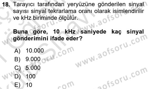 Fotogrametri Dersi 2020 - 2021 Yılı Yaz Okulu Sınav Soruları 18. Soru