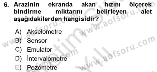 Fotogrametri Dersi 2020 - 2021 Yılı Yaz Okulu Sınav Soruları 6. Soru