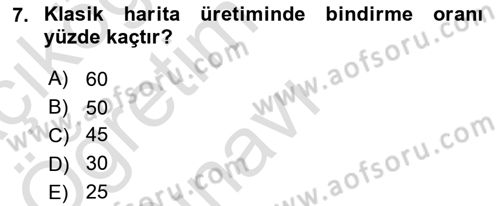 Fotogrametri Dersi 2020 - 2021 Yılı Yaz Okulu Sınav Soruları 7. Soru