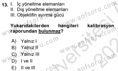 Fotogrametri Dersi 2021 - 2022 Yılı (Vize) Ara Sınav Soruları 13. Soru