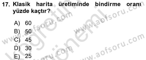 Fotogrametri Dersi 2021 - 2022 Yılı (Vize) Ara Sınav Soruları 17. Soru