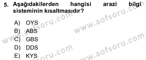 Fotogrametri Dersi 2021 - 2022 Yılı (Vize) Ara Sınav Soruları 5. Soru