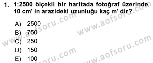 Fotogrametri Dersi 2021 - 2022 Yılı (Final) Dönem Sonu Sınav Soruları 1. Soru