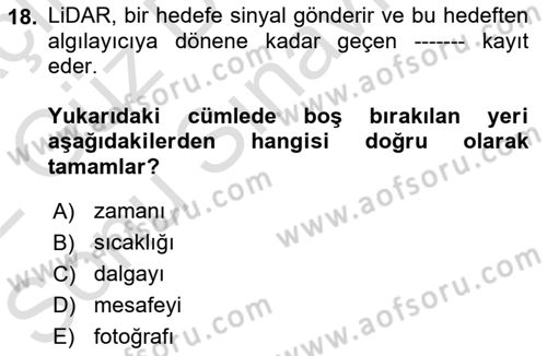 Fotogrametri Dersi 2021 - 2022 Yılı (Final) Dönem Sonu Sınav Soruları 18. Soru