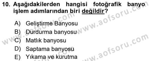 Fotogrametri Dersi 2021 - 2022 Yılı Yaz Okulu Sınav Soruları 10. Soru