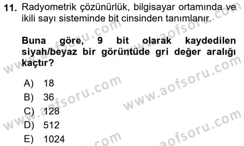 Fotogrametri Dersi 2021 - 2022 Yılı Yaz Okulu Sınav Soruları 11. Soru