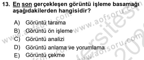 Fotogrametri Dersi 2021 - 2022 Yılı Yaz Okulu Sınav Soruları 13. Soru