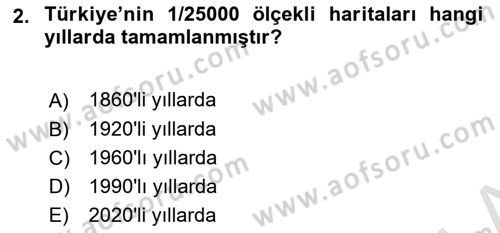 Fotogrametri Dersi 2021 - 2022 Yılı Yaz Okulu Sınav Soruları 2. Soru