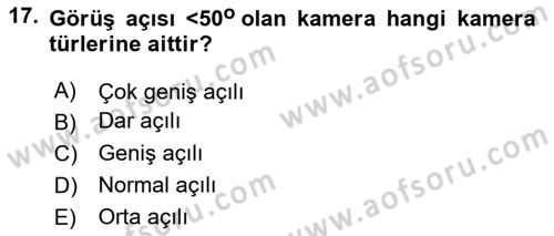 Fotogrametri Dersi 2022 - 2023 Yılı (Vize) Ara Sınav Soruları 17. Soru