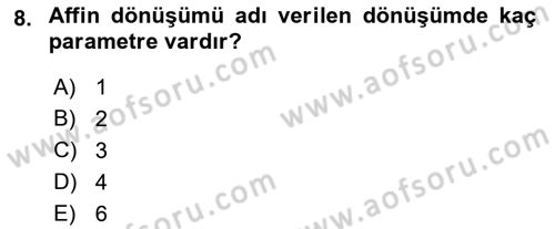 Fotogrametri Dersi 2022 - 2023 Yılı (Vize) Ara Sınav Soruları 8. Soru