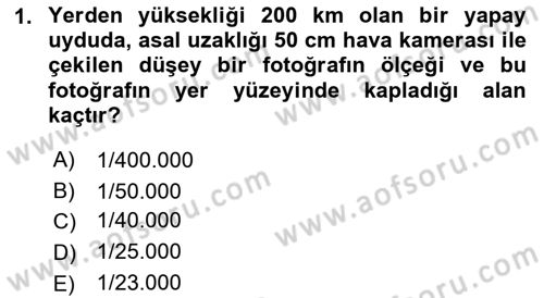 Fotogrametri Dersi 2022 - 2023 Yılı (Final) Dönem Sonu Sınav Soruları 1. Soru