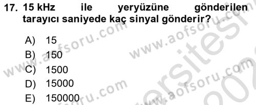 Fotogrametri Dersi 2022 - 2023 Yılı (Final) Dönem Sonu Sınav Soruları 17. Soru
