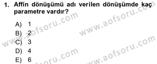 Fotogrametri Dersi 2022 - 2023 Yılı Yaz Okulu Sınav Soruları 1. Soru