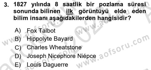 Fotogrametri Dersi 2023 - 2024 Yılı (Vize) Ara Sınav Soruları 3. Soru