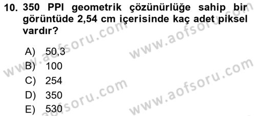 Fotogrametri Dersi 2023 - 2024 Yılı (Final) Dönem Sonu Sınav Soruları 10. Soru