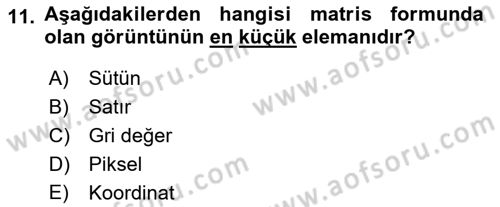 Fotogrametri Dersi 2023 - 2024 Yılı (Final) Dönem Sonu Sınav Soruları 11. Soru