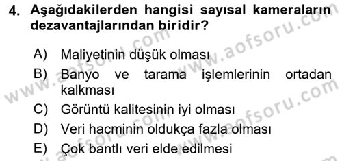 Fotogrametri Dersi 2023 - 2024 Yılı (Final) Dönem Sonu Sınav Soruları 4. Soru