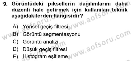 Fotogrametri Dersi 2023 - 2024 Yılı (Final) Dönem Sonu Sınav Soruları 9. Soru