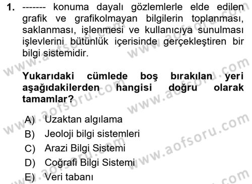 Fotogrametri Dersi 2023 - 2024 Yılı Yaz Okulu Sınav Soruları 1. Soru