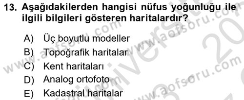 Fotogrametri Dersi 2023 - 2024 Yılı Yaz Okulu Sınav Soruları 13. Soru