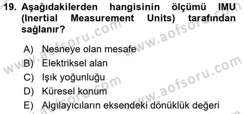 Fotogrametri Dersi 2023 - 2024 Yılı Yaz Okulu Sınav Soruları 19. Soru