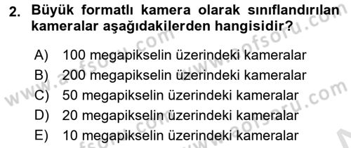 Fotogrametri Dersi 2023 - 2024 Yılı Yaz Okulu Sınav Soruları 2. Soru