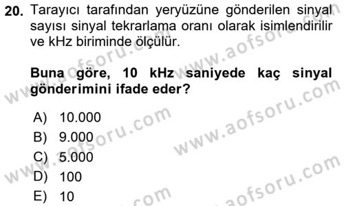 Fotogrametri Dersi 2023 - 2024 Yılı Yaz Okulu Sınav Soruları 20. Soru