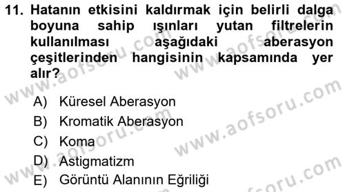 Fotogrametri Dersi 2024 - 2025 Yılı (Vize) Ara Sınav Soruları 11. Soru