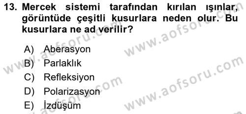 Fotogrametri Dersi 2024 - 2025 Yılı (Vize) Ara Sınav Soruları 13. Soru
